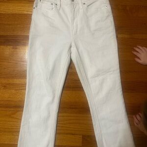 J. Crew White 9" Demi Boot Crop Jeans